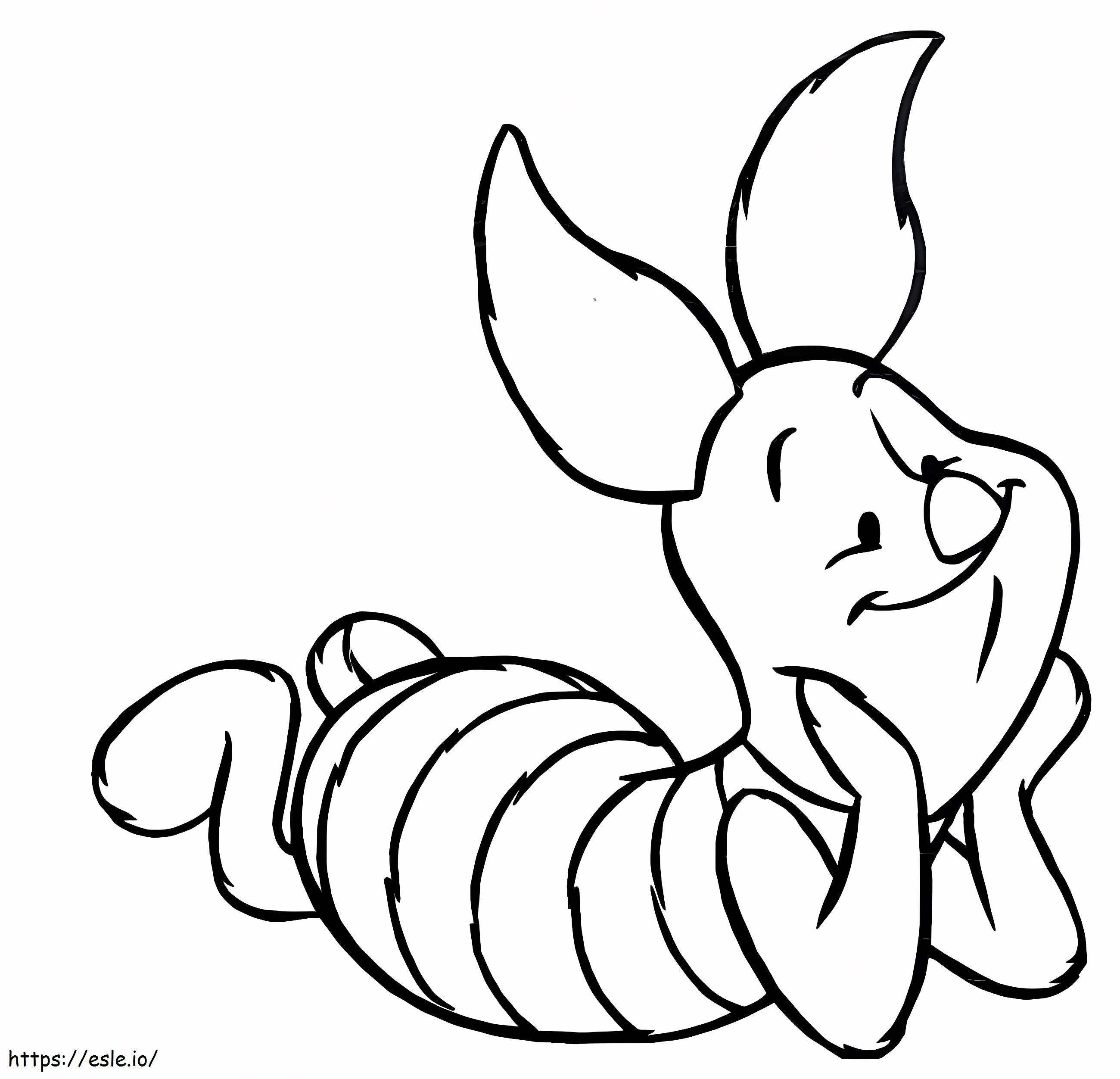 Piglet Is Lying Down coloring page