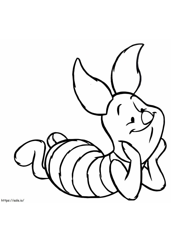 Piglet Is Lying Down coloring page