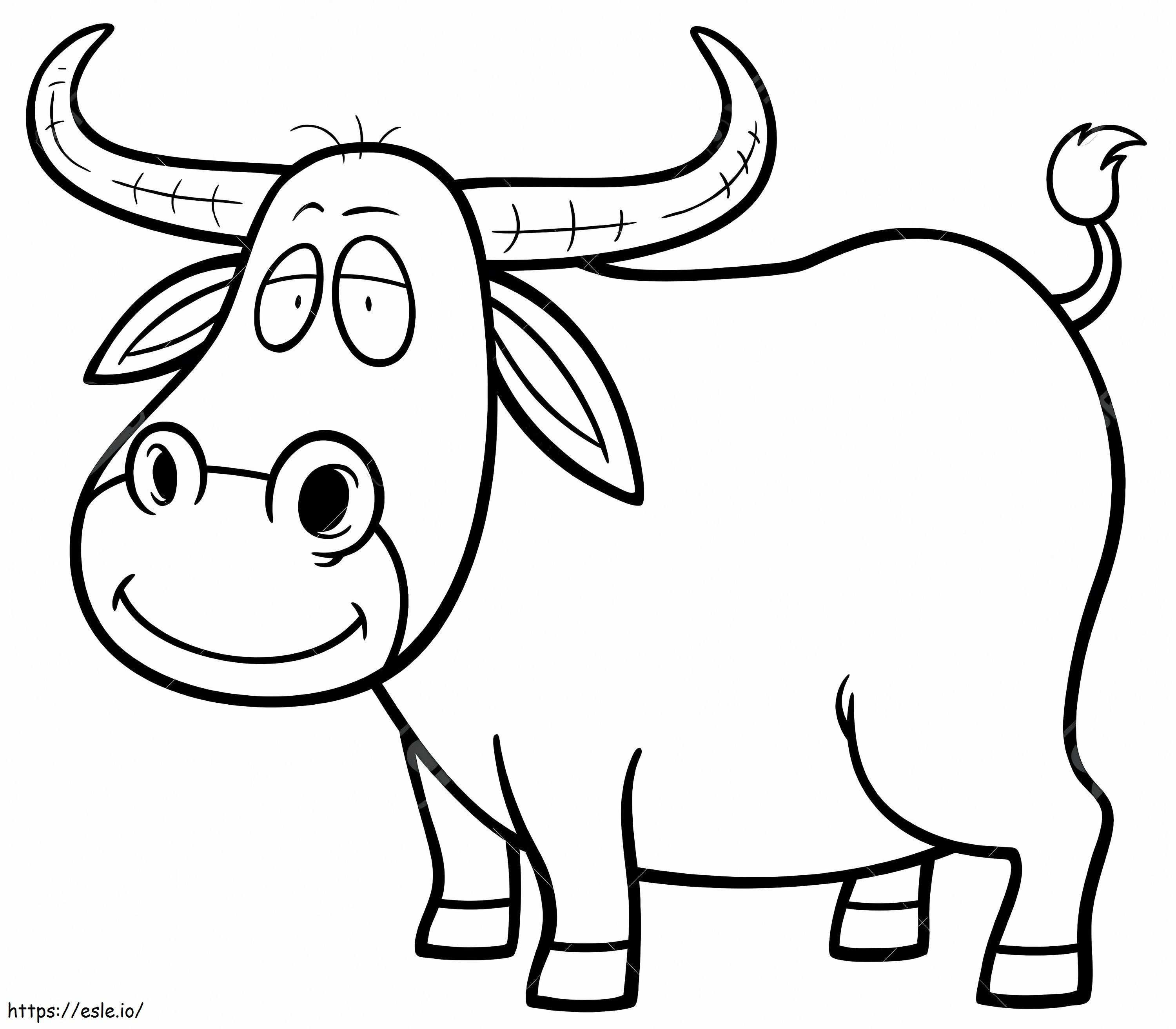 Lindo búfalo sonriente para colorear