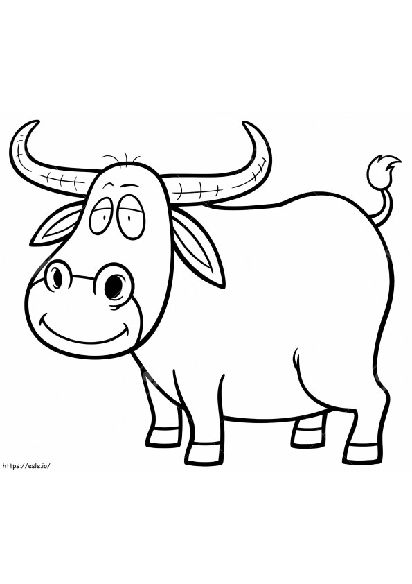 Schattige lachende buffel kleurplaat