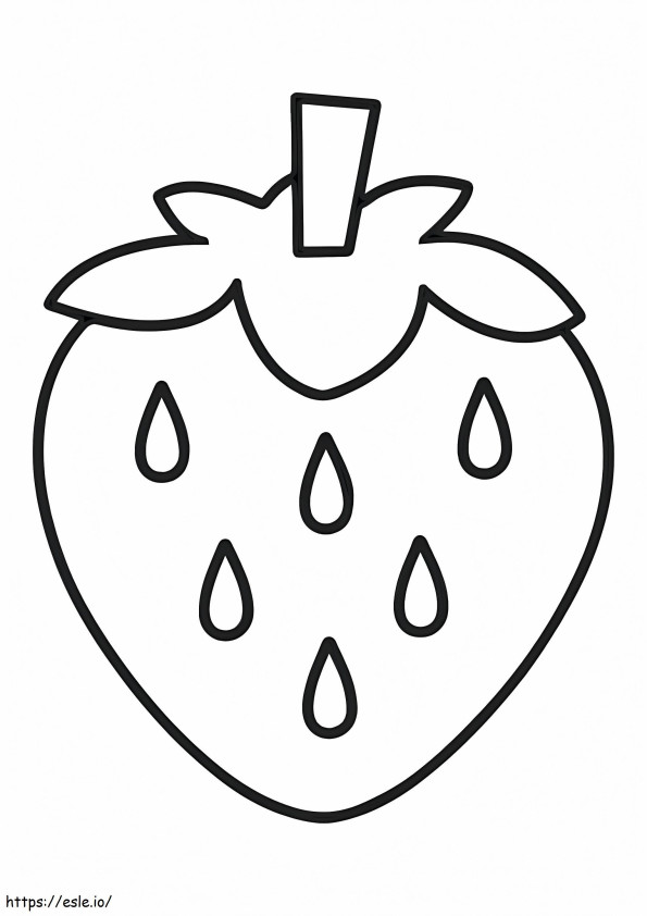 Easy Strawberry coloring page