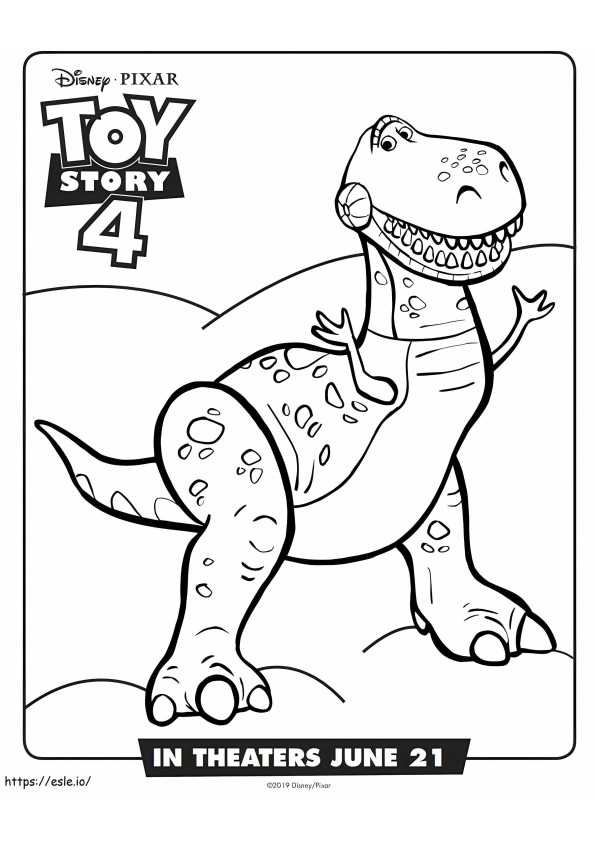 1559982060 Rex Toy Story 4 A4 coloring page