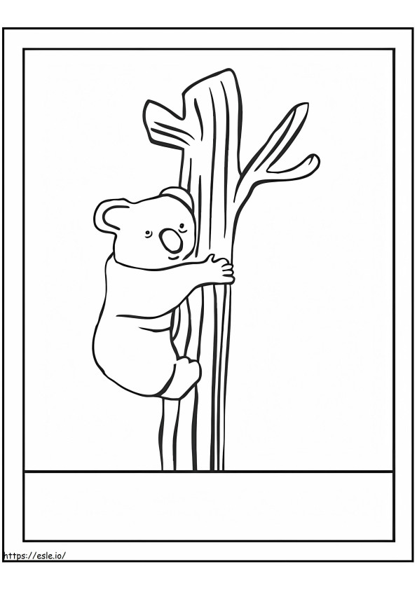 Koala che si arrampica sull'albero da colorare