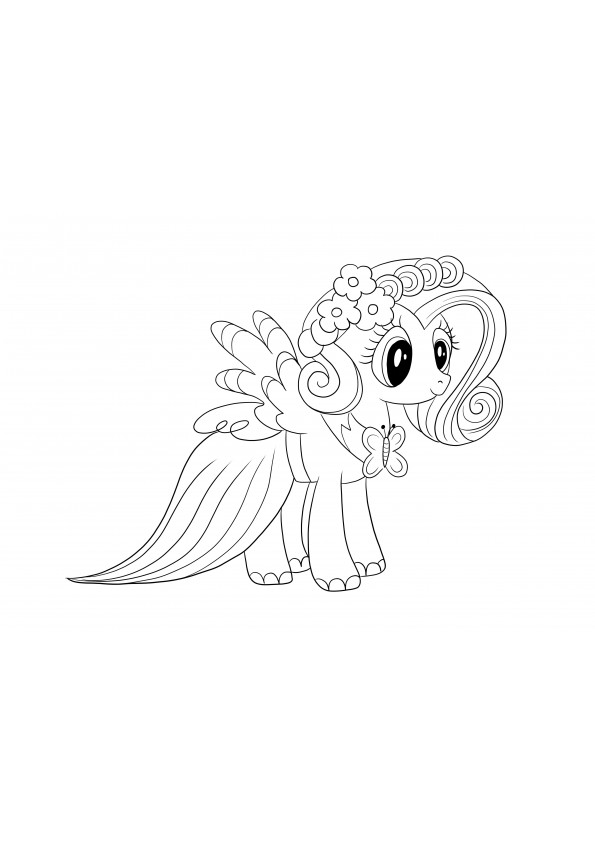 Fluttershy coloring and free downloading page