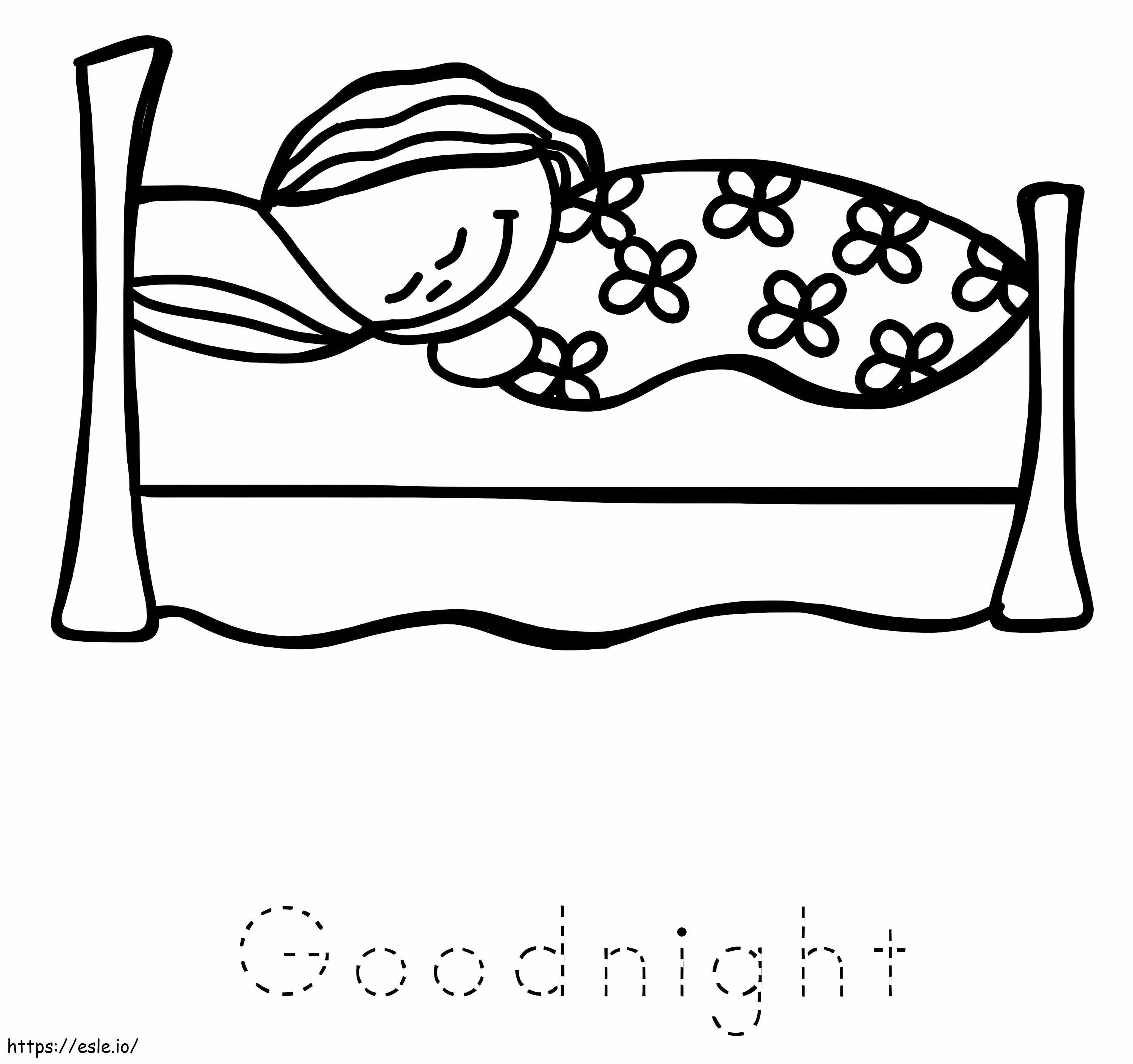 Goodnight coloring page