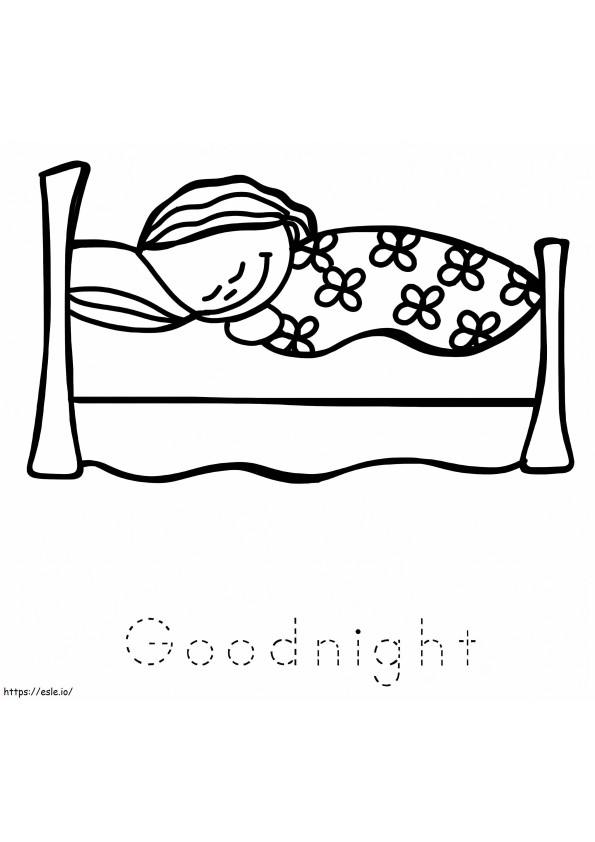 Goodnight coloring page