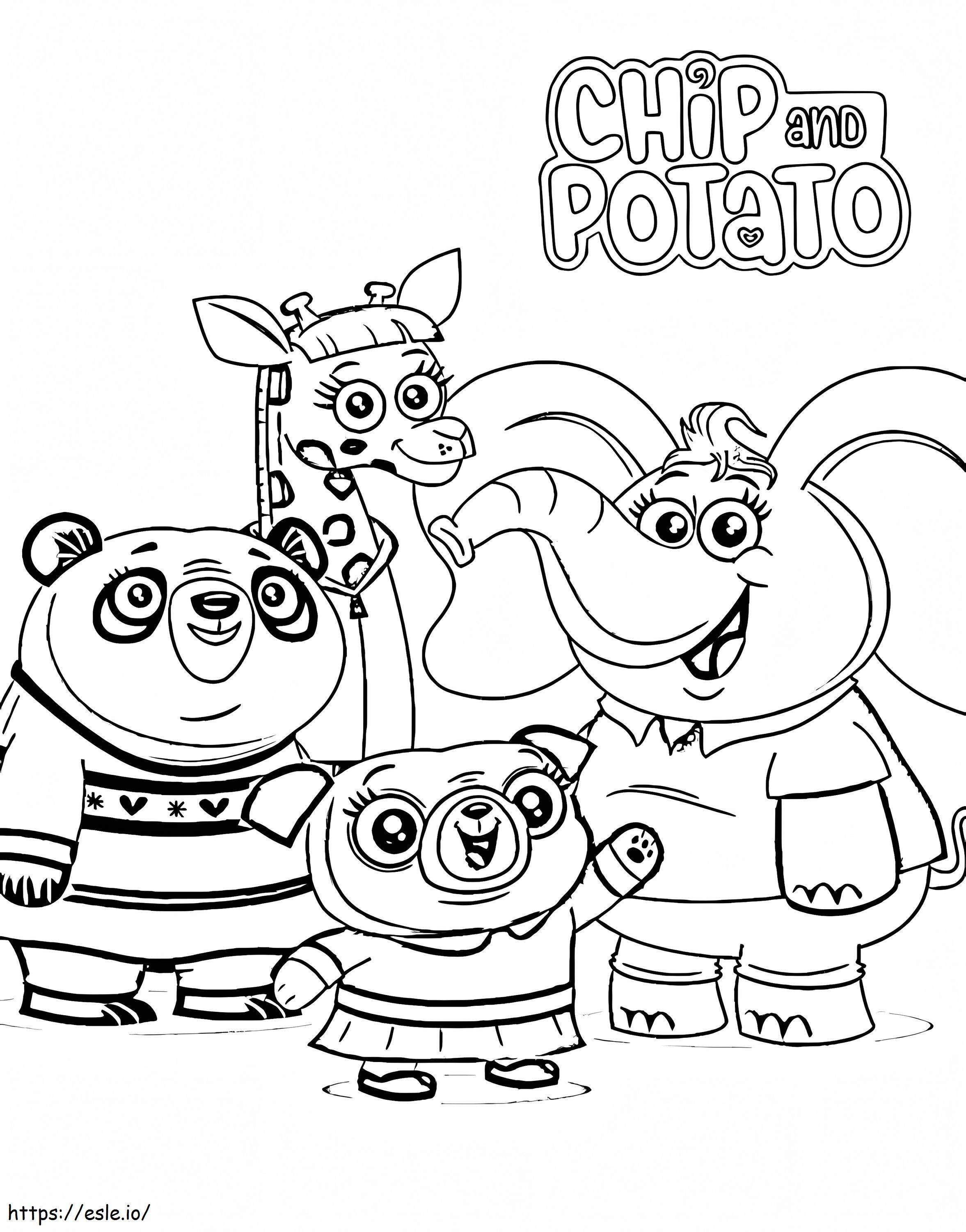 Coloriage Personnages de Chip And Potato à imprimer dessin