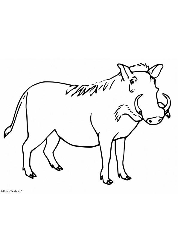 Free Printable Warthog coloring page