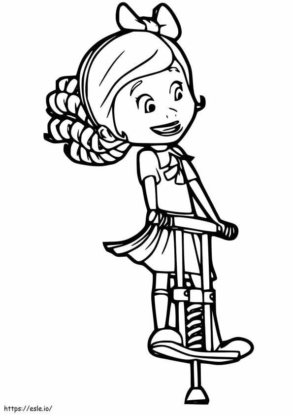 Goldie Playing Pogo Stick coloring page