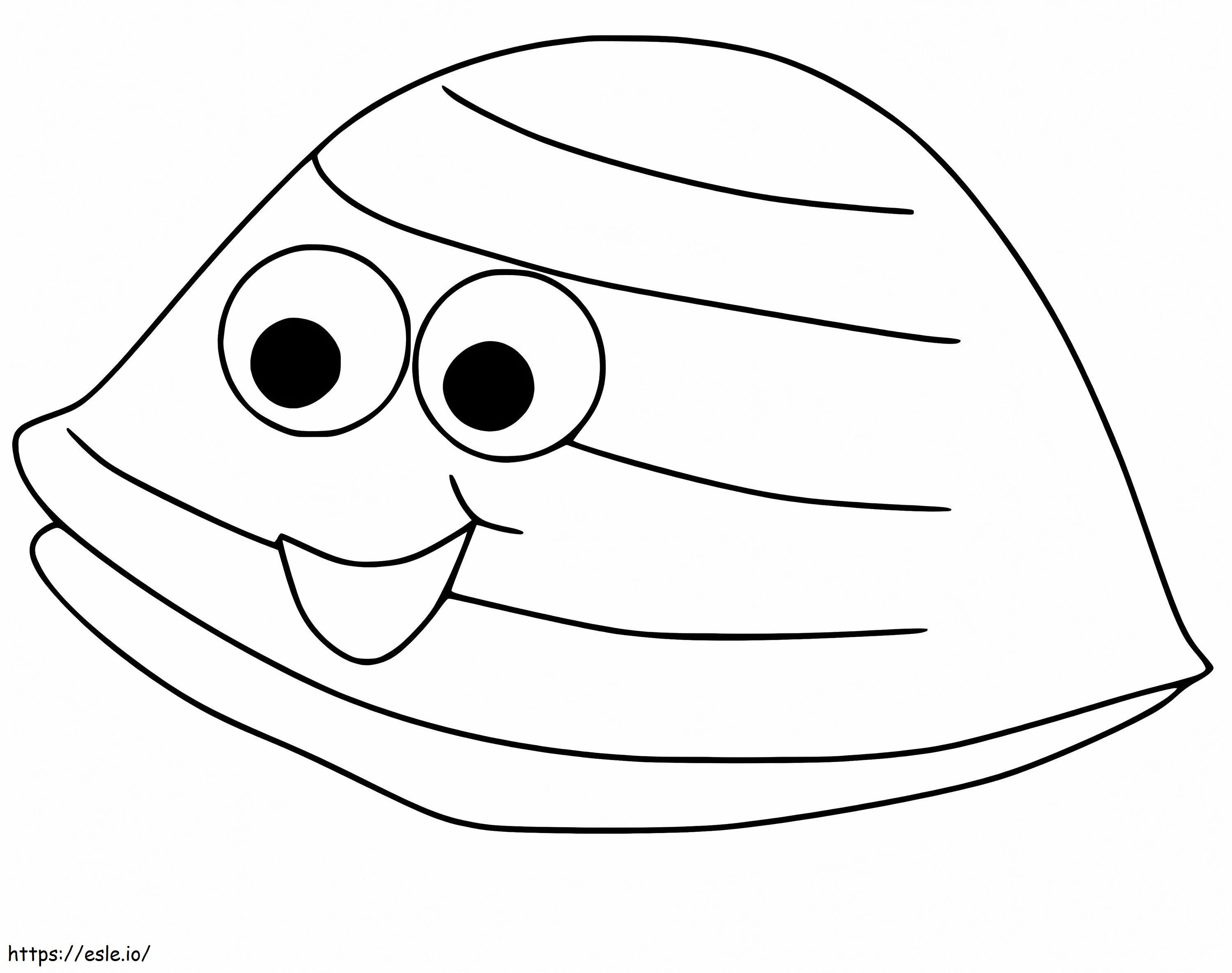 Happy Clam coloring page