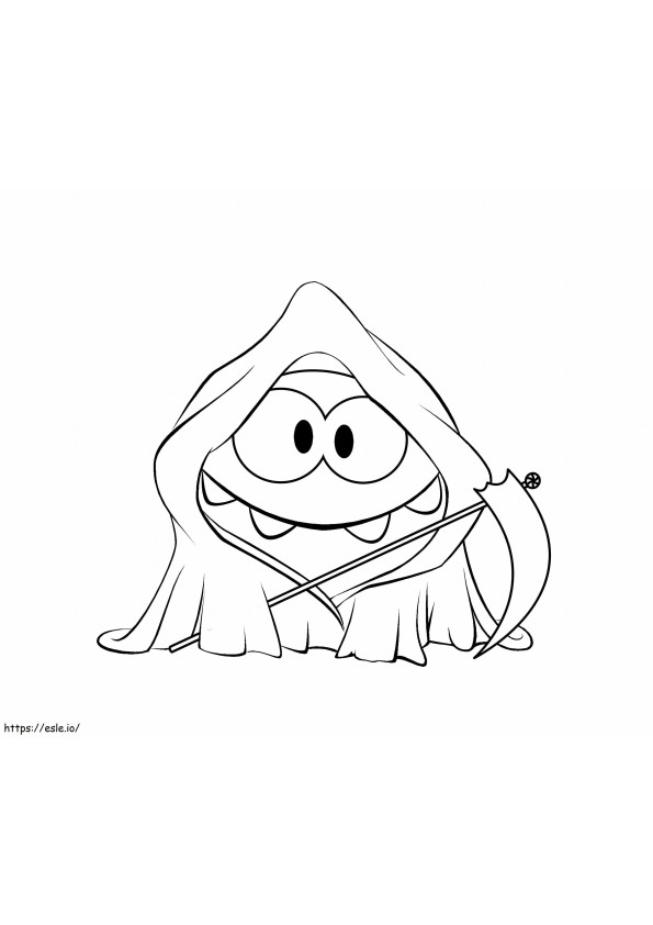 Om Nom Ghost coloring page