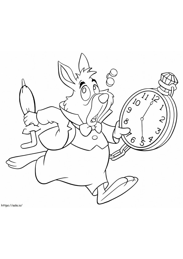 Late White Rabbit coloring page