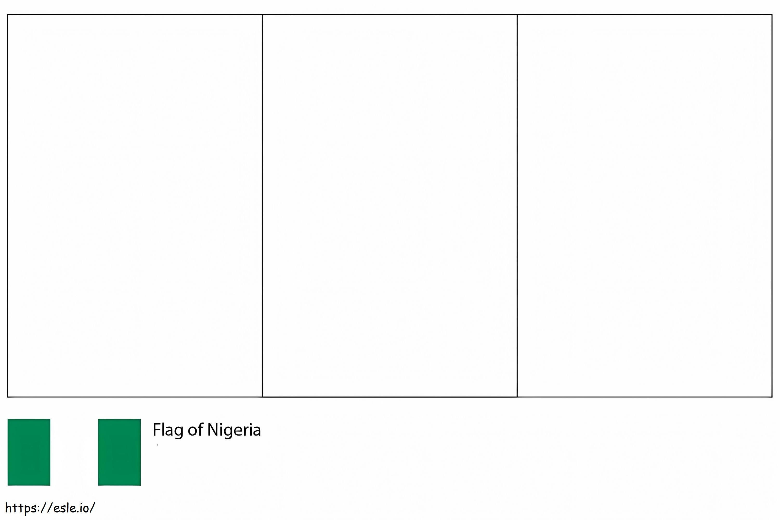 ナイジェリアの国旗 1 ぬりえ - 塗り絵