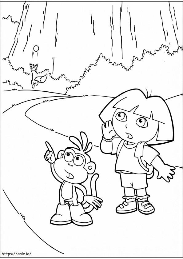 Dora With Boots coloring page