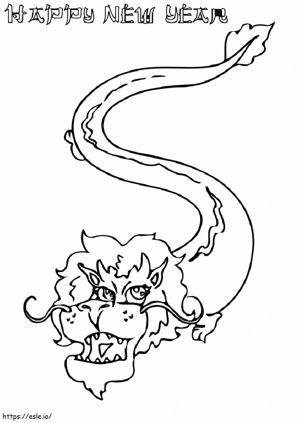 Happy New Year Chinese Dragon coloring page