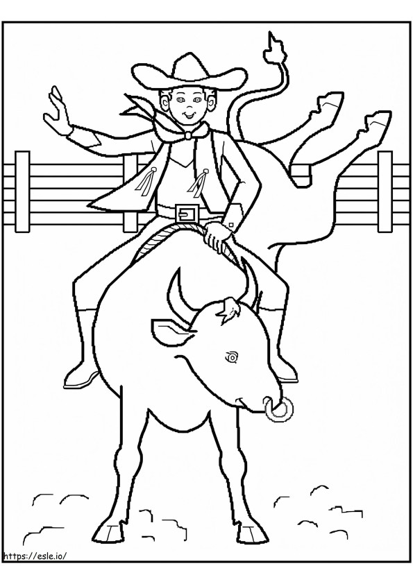 Coloriage Cheval d'équitation cowboy souriant à imprimer dessin