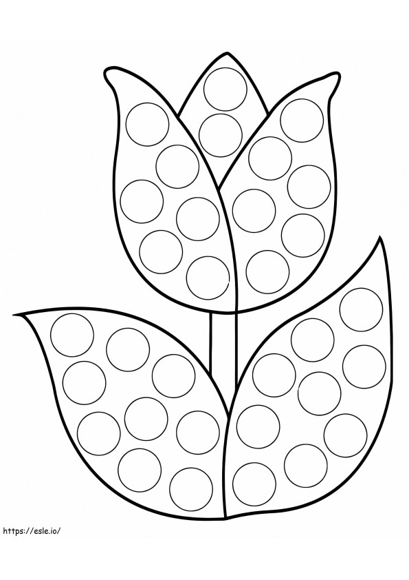 Coloriage Marqueur à points tulipes à imprimer dessin