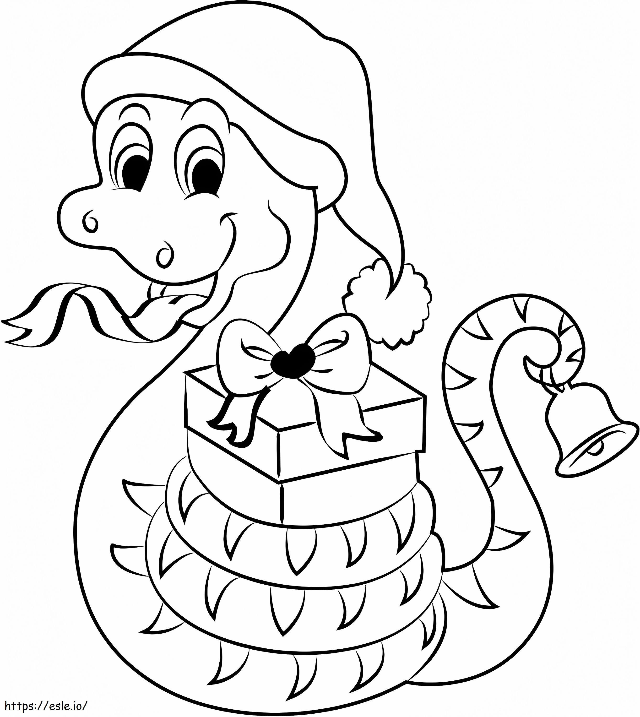 Coloriage Serpent de Noël 1 à imprimer dessin