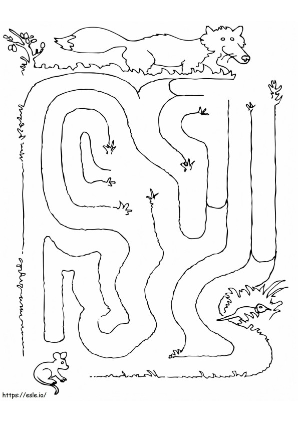 Hunting Maze coloring page