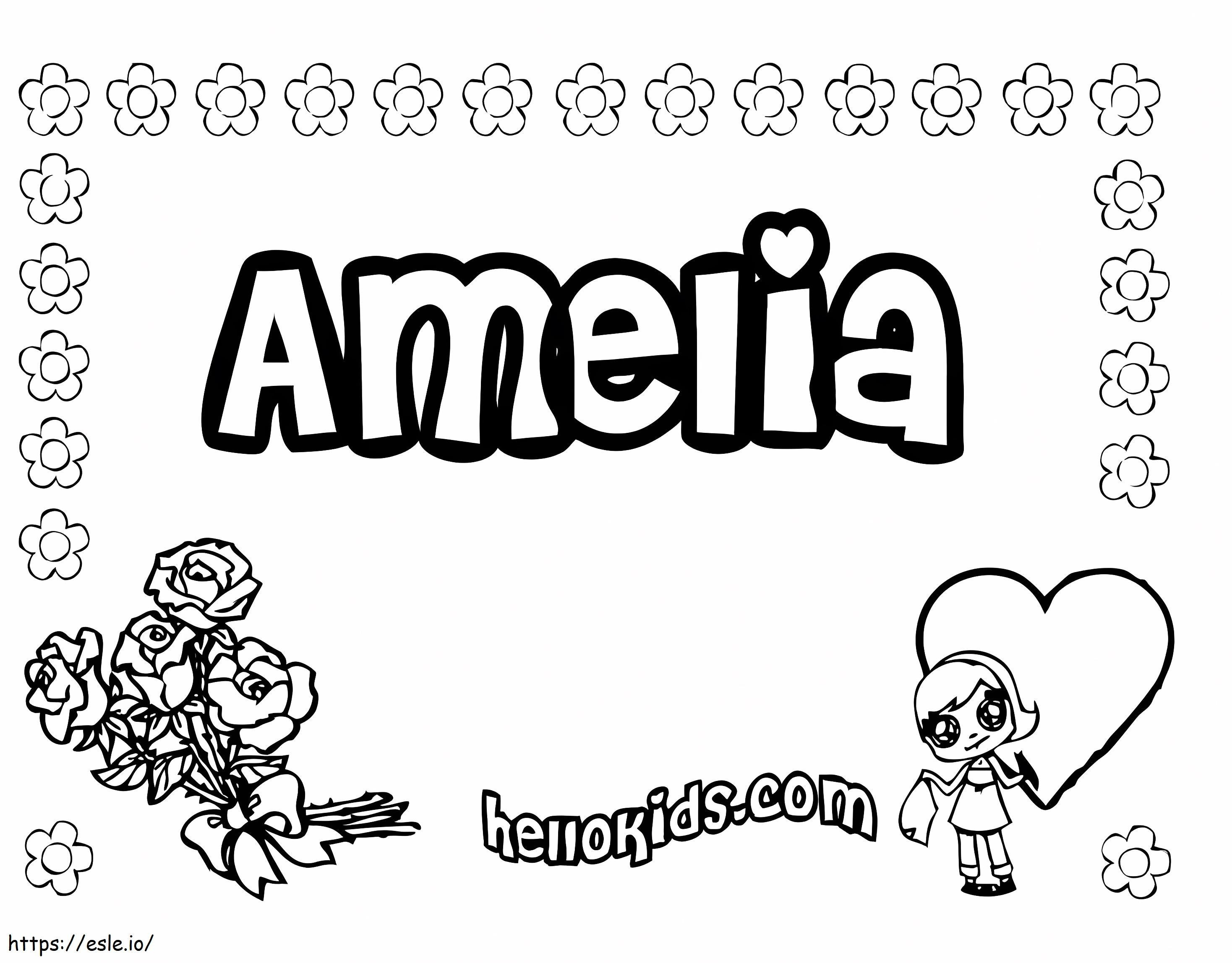 Printable Amelia coloring page