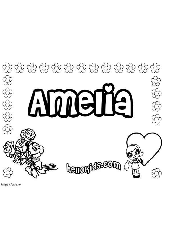 Amelia imprimible para colorear