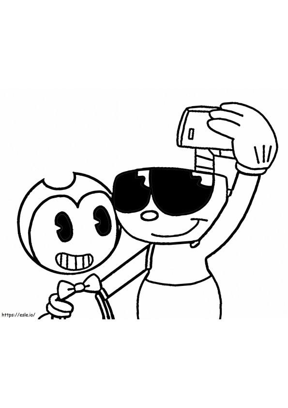Bendy And Cuphead coloring page
