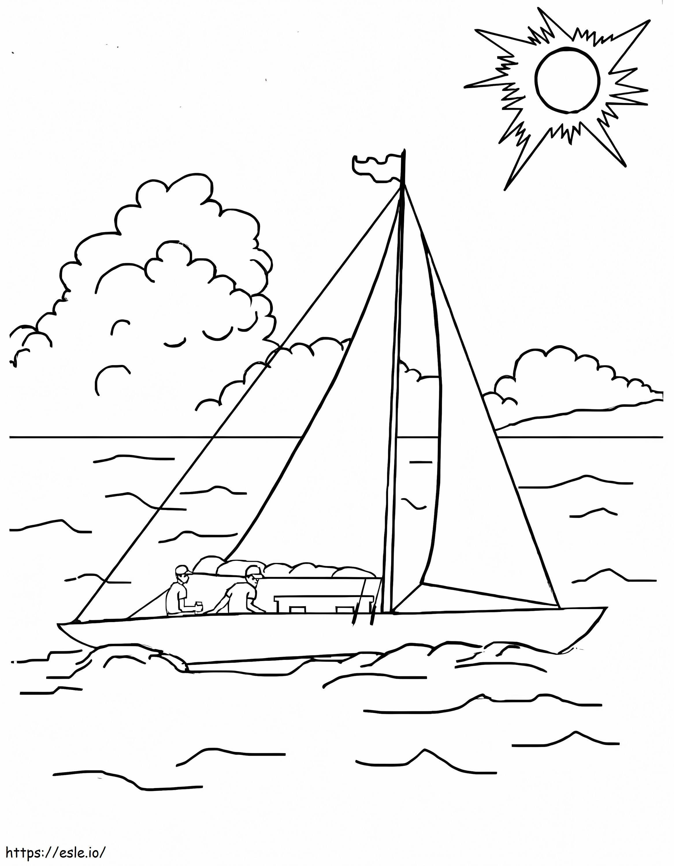 On The Sailboat coloring page