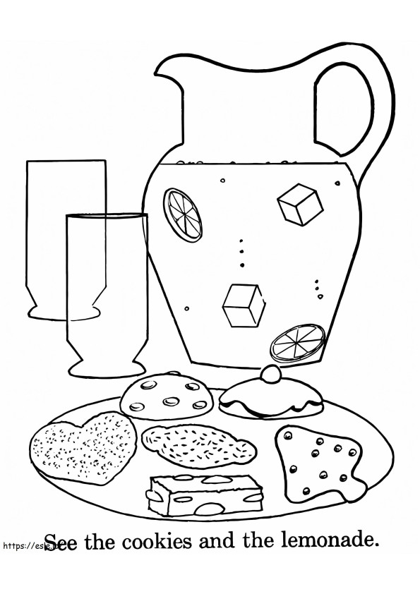 Lemonade And Cookies coloring page