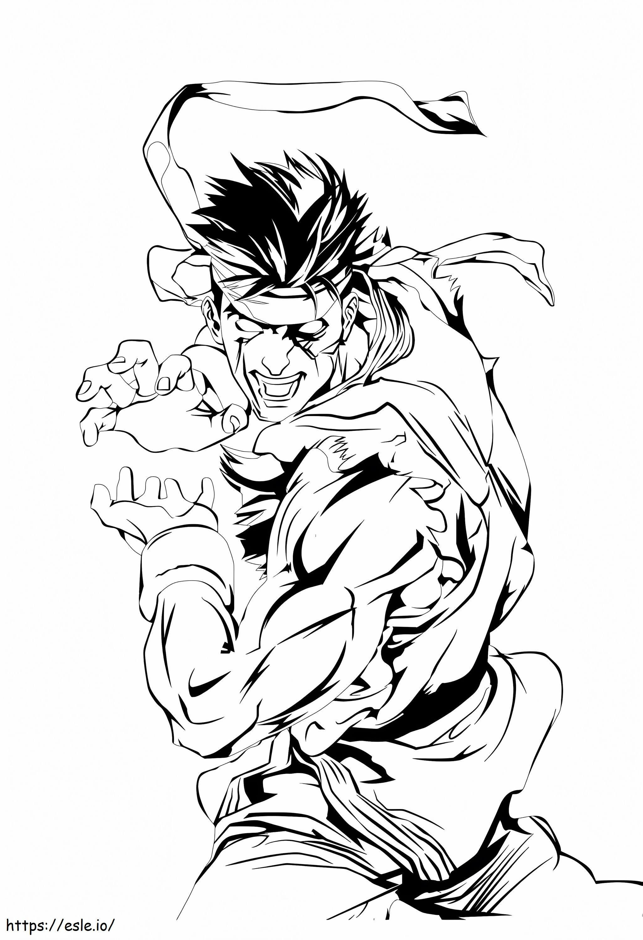 Coloriage Ryu maléfique à imprimer dessin
