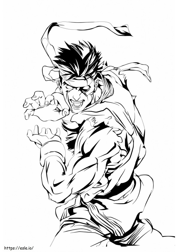 Malvado Ryu para colorir