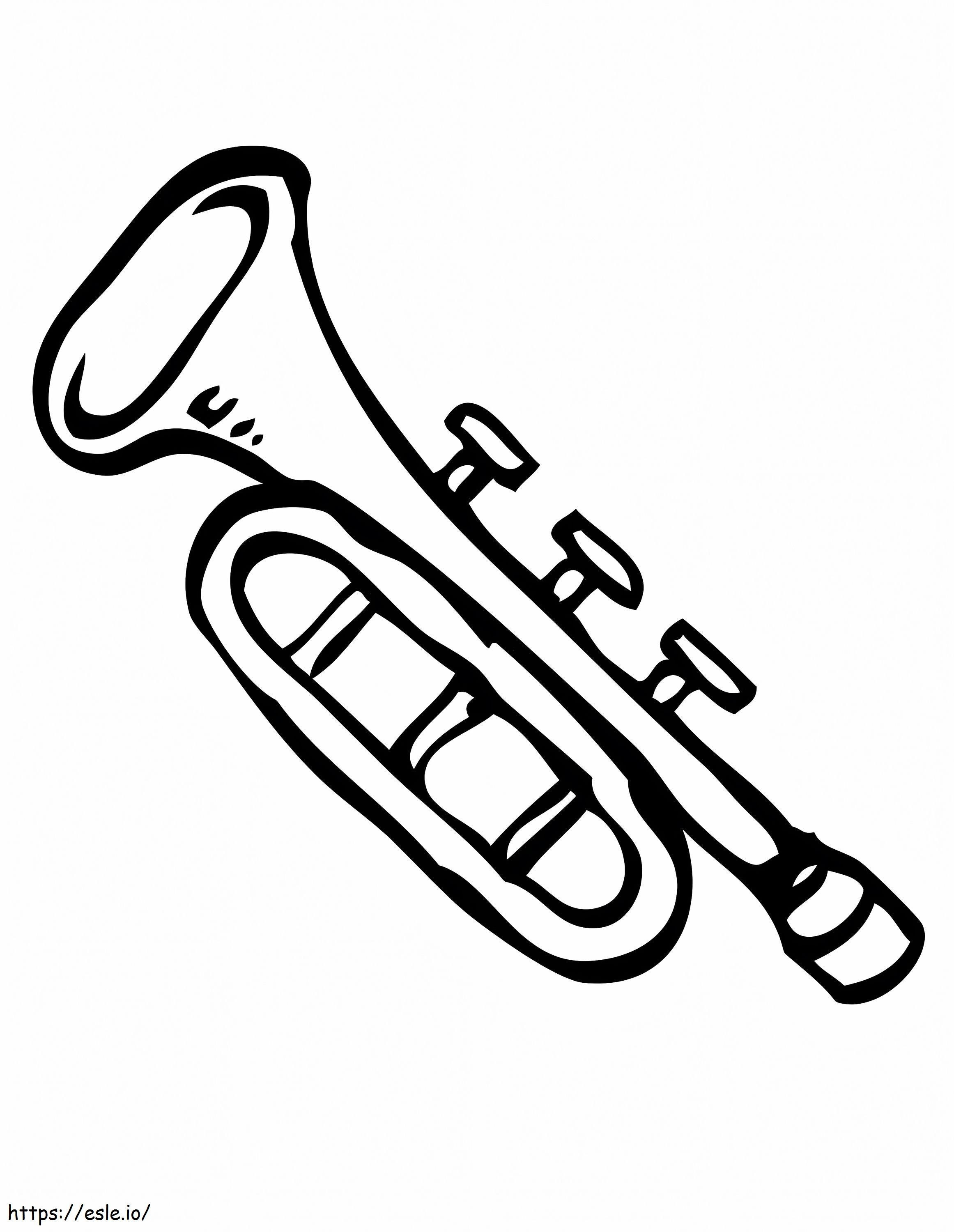 Eenvoudige trompet 1 kleurplaat kleurplaat