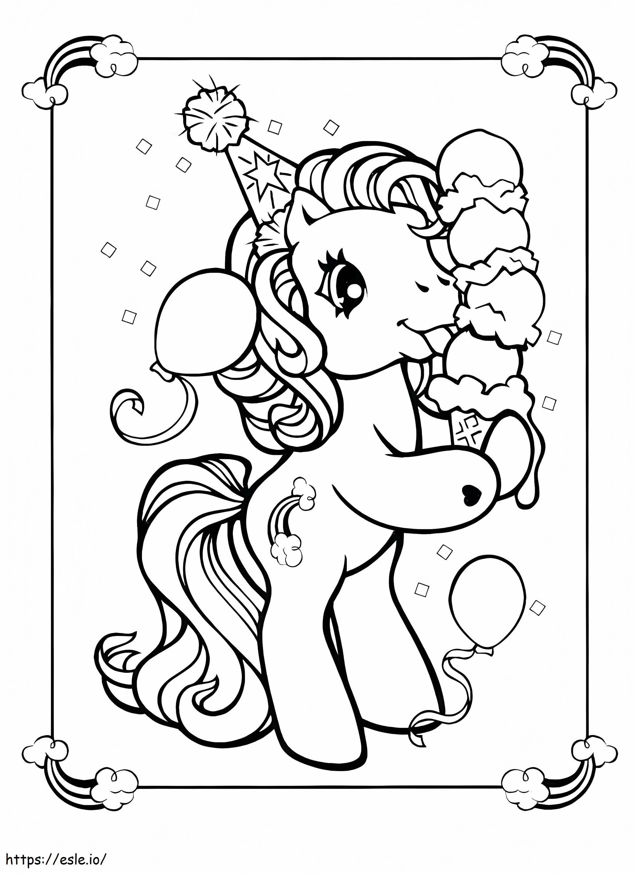 Unicorn Eating Ice Cream coloring page