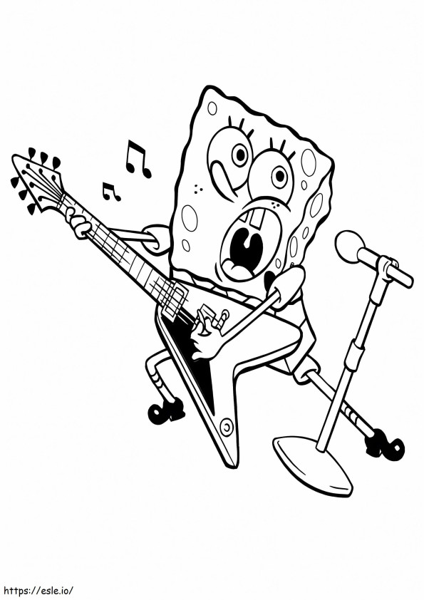Sponge Bob suona la chitarra e canta