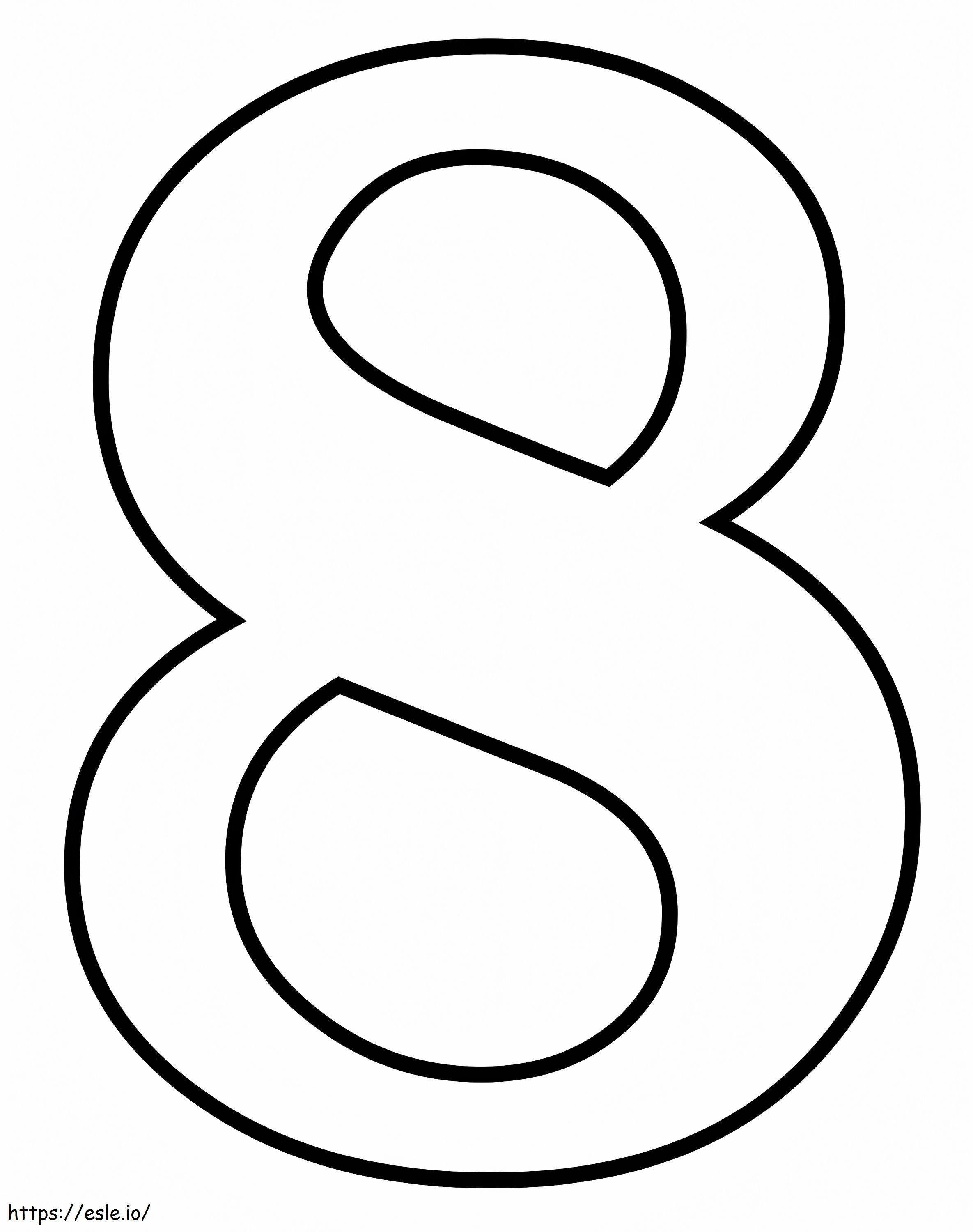 Easy Number 8 coloring page