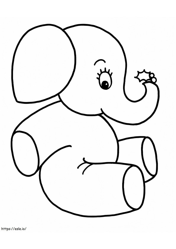 ゾウの簡単な座り方 ぬりえ - 塗り絵
