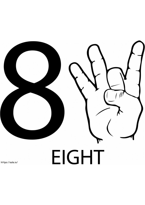 Sign Number 8 coloring page