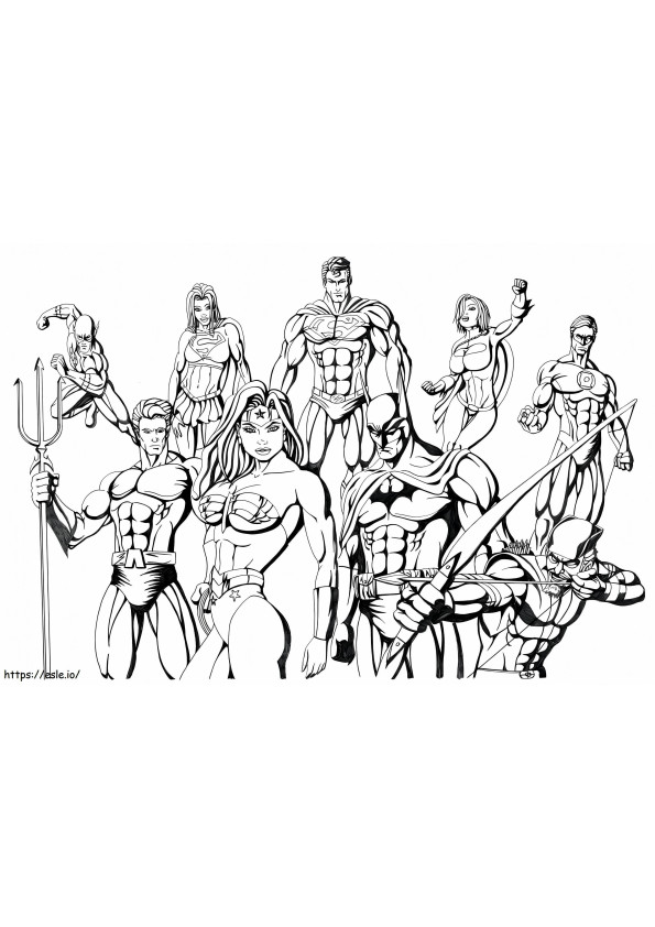 Justice League-superteam kleurplaat