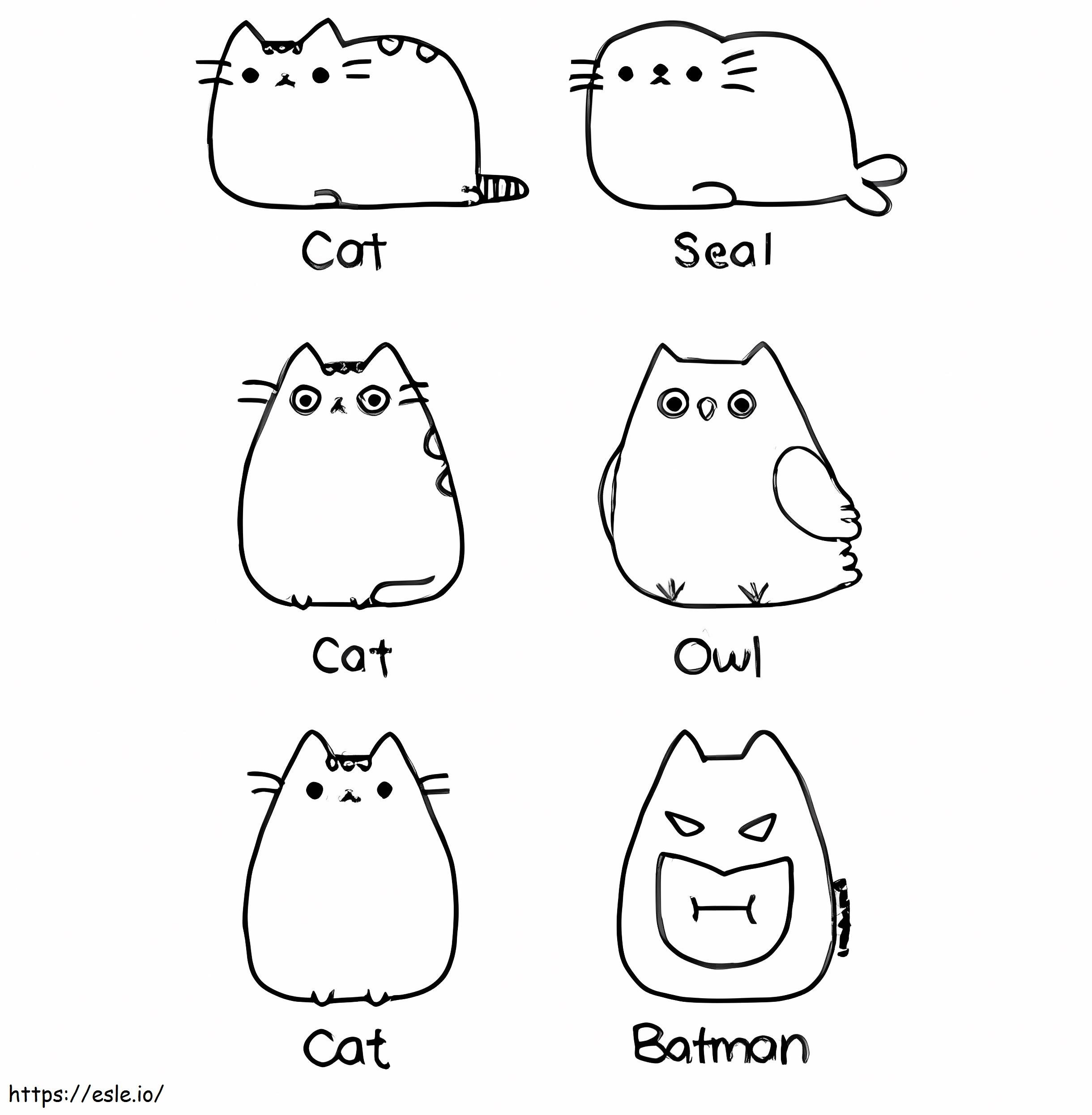 Belle Pusheen 1 coloring page