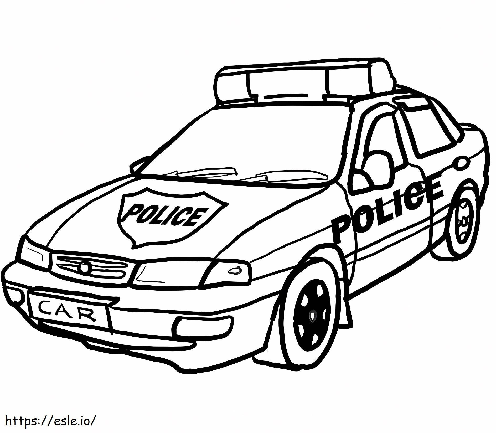 Samochód policyjny do wydrukowania kolorowanka