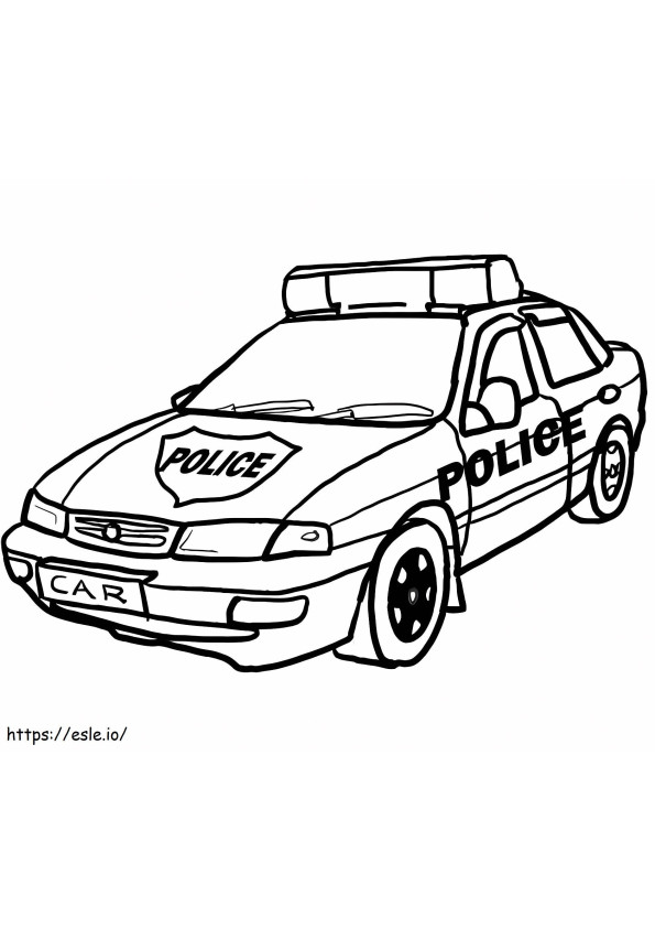 Politieauto om af te drukken kleurplaat