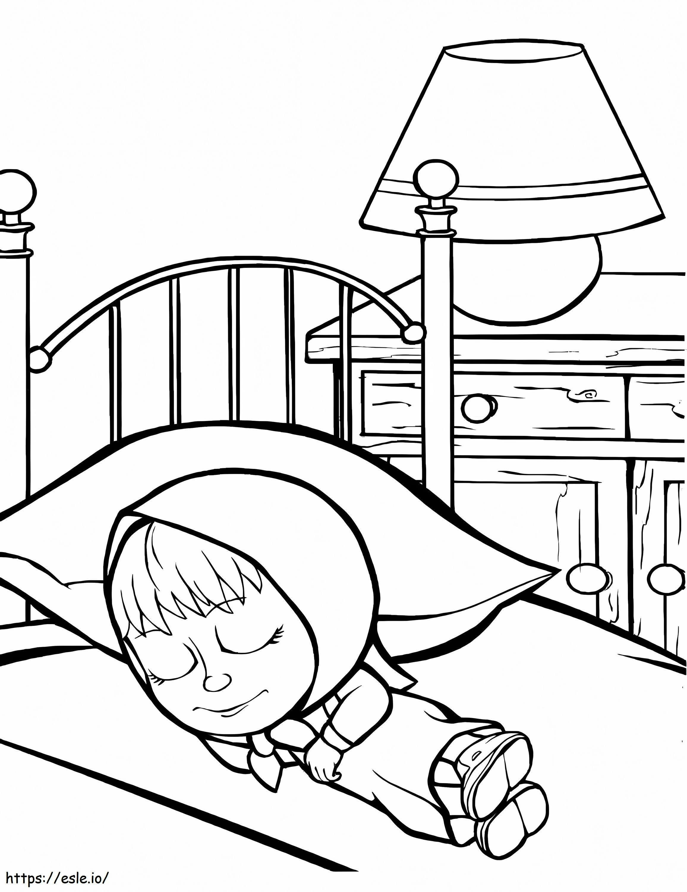 Masha Sleeping coloring page