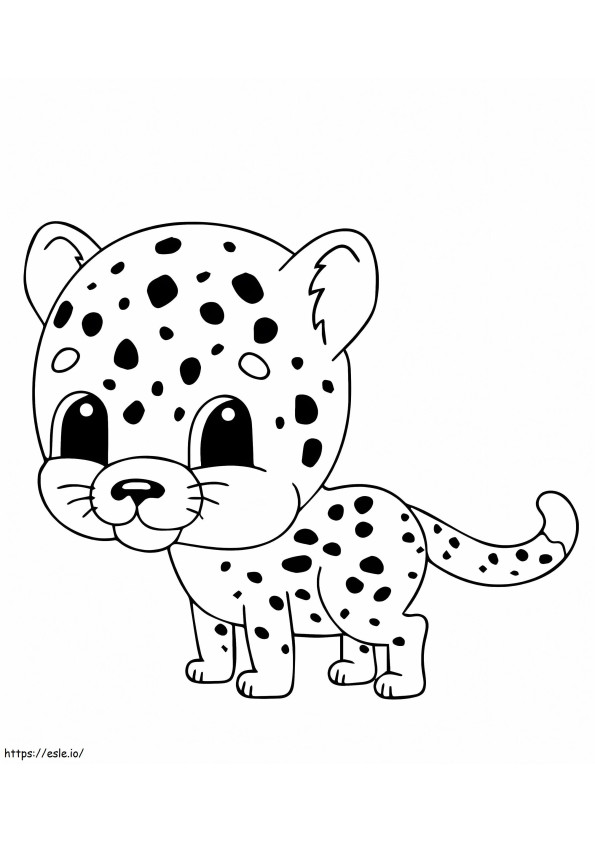 Piccolo ghepardo da colorare