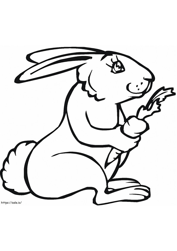 Kaninchen hält eine Karotte in der Hand ausmalbilder