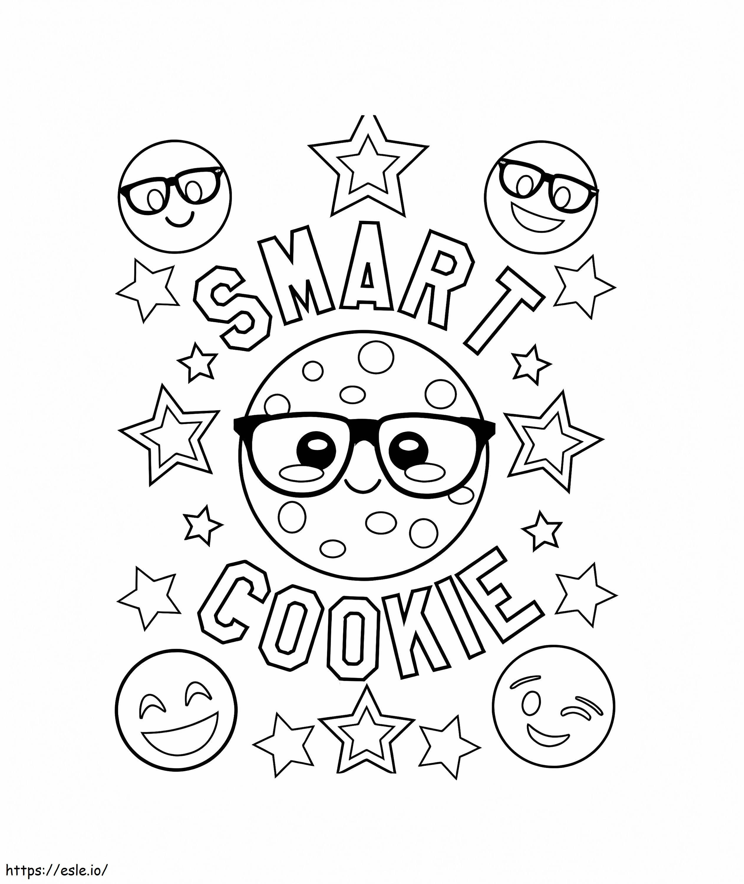 Coloriage Emojis de cookies intelligents à imprimer dessin