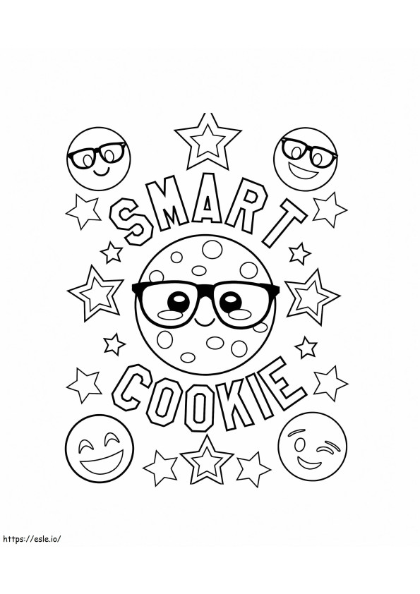 Coloriage Emojis de cookies intelligents à imprimer dessin