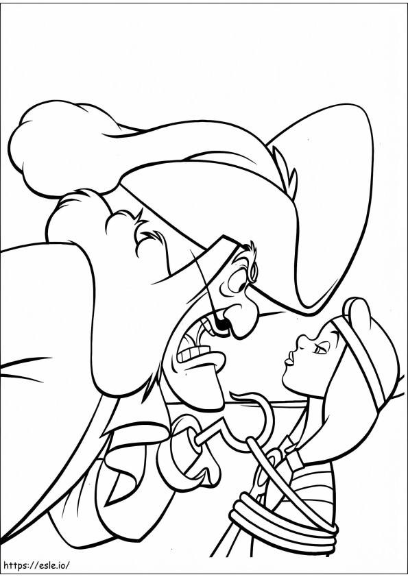 Coloriage Capitaine Crochet et Wendy à imprimer dessin