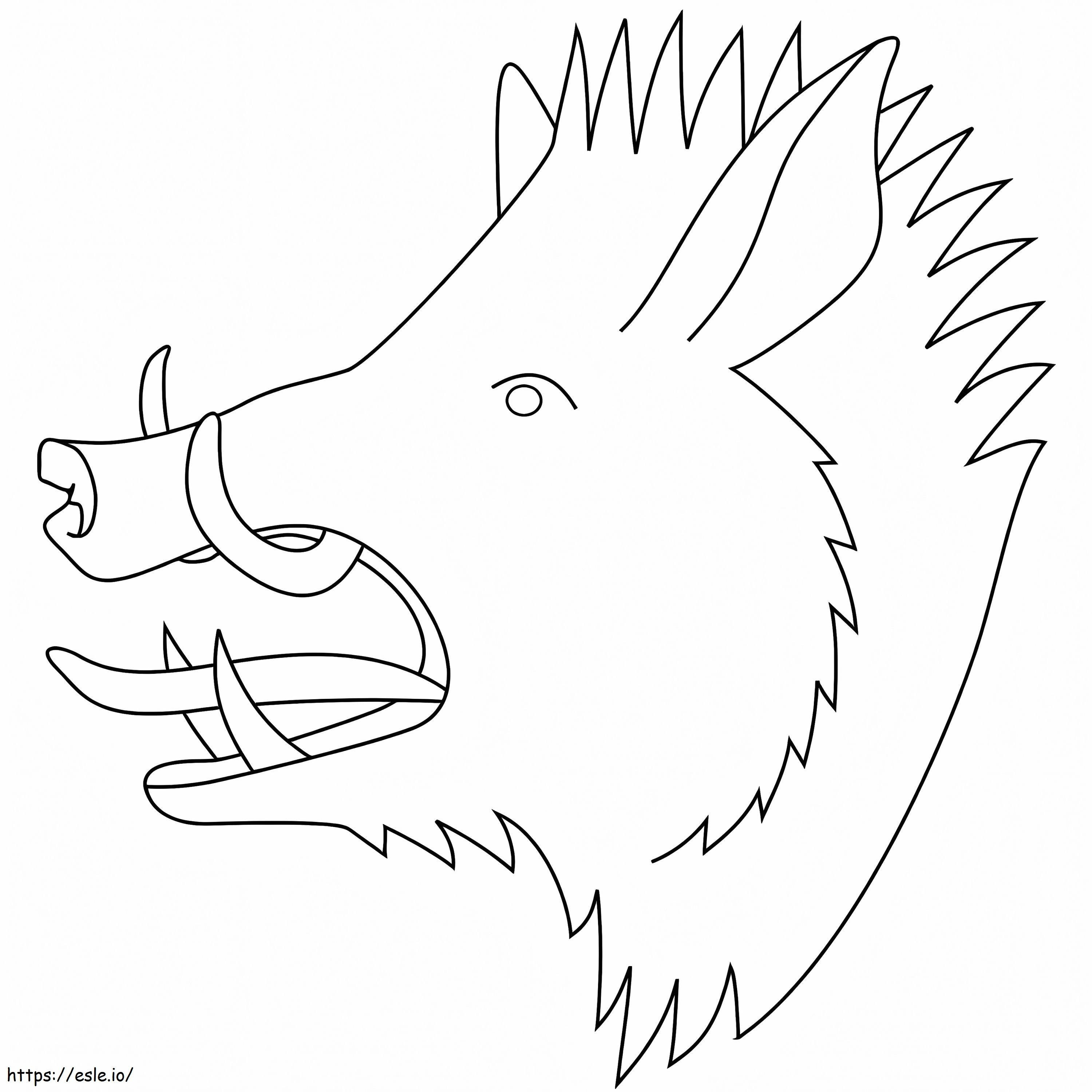 Roaring Boar Head coloring page