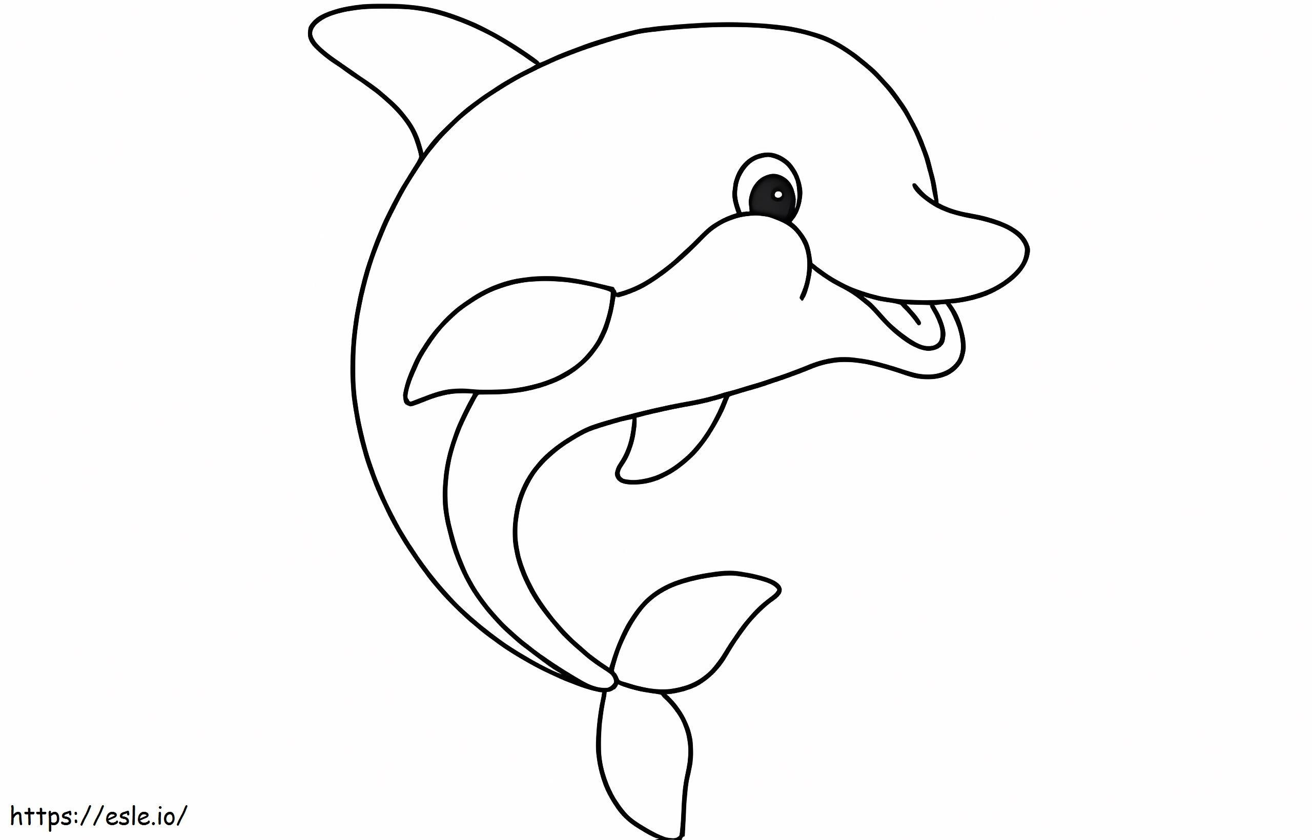 Vaikuttava delfiini värityskuva