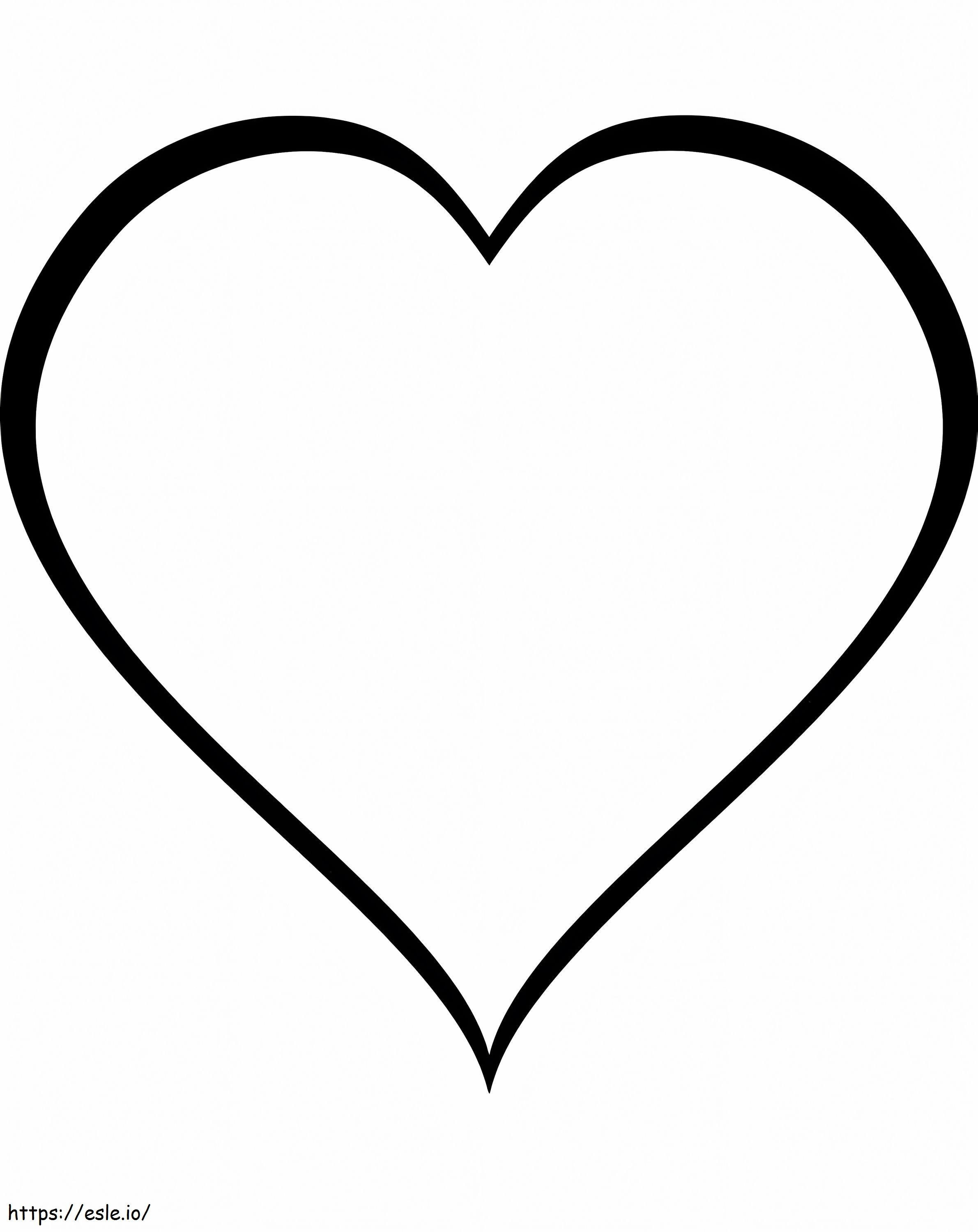 Yksinkertainen sydän 1 värityskuva