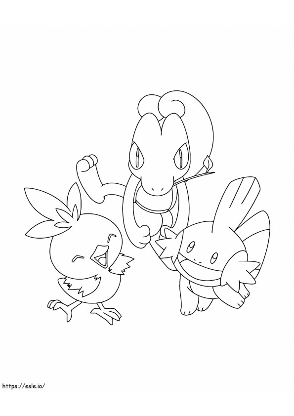 Torchic And Friends coloring page